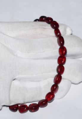 Ruby Hydro Gemstone Oval Smooth 8x10 mm Beads 925 Sterling Silver Bracelets - Image 1 of 4