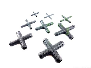 4Plastique Connecteur Pièce en X Raccord Tuyau Conduite Durite Pour Air - Imagen 1 de 3