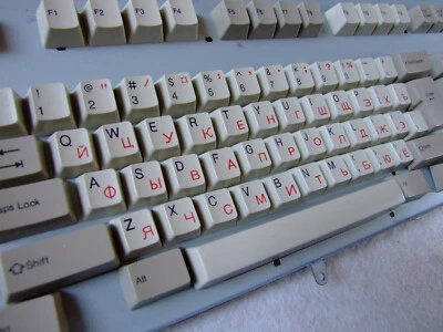 AT set of 101 keycaps Cherry MX EN/RU black/red Cyrillic - Bild 1 von 4