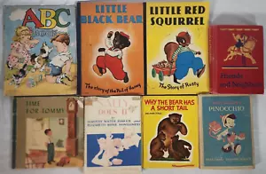 Lot 8 Vintage Children's Books - Little Red Squirrel, Pinocchio, Black Bear, ABC - Picture 1 of 4