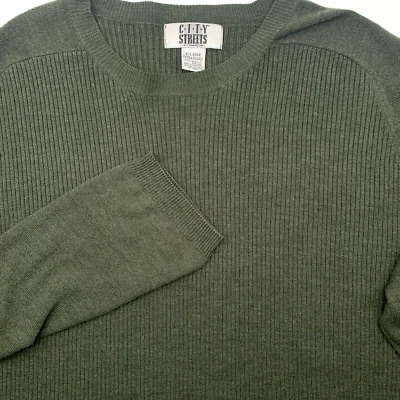 Sudadera pulóver City Streets para hombre manga larga cuello redondo verde XL acrílico Foto 1 de 4