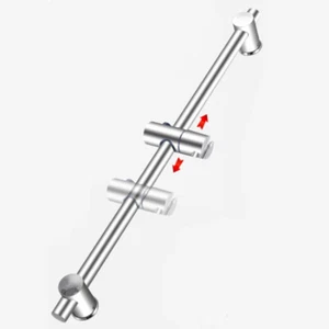 Shower Riser Rail Kit Adjustable Chrome Head Holder Bracket Bathroom Shower Rod - Picture 1 of 10