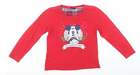 Disney Womens Red Cotton Basic T-Shirt Size 10 Round Neck - Mickey Mouse, Christ