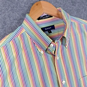 GANT Hemd Herren Large Mehrfarbig Streifen Langarm Regular Fit Georgica Popeline - Bild 1 von 14