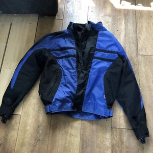 Frank Thomas Aqua pore -2 in 1 Armoured motorcycle jacket -Black/blue -size M - Picture 1 of 17