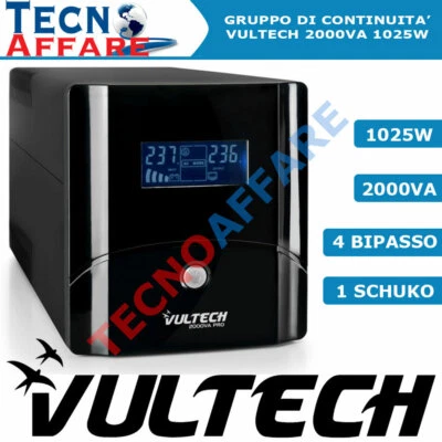 Gruppo Di Continuità UPS 2000VA Stabilizzatore PC Monitor Vultech UPS2000VA-PRO - Image 1 of 4