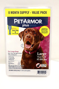 Petarmor Plus For Dogs 45-88Lbs FREE SHIPPING 8 DOSES - FREE SHIPPING