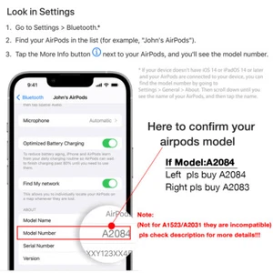 Für Apple AirPods Pro 2019 Links A2084 Rechts A2083 Ersatz - Bild 1 von 4