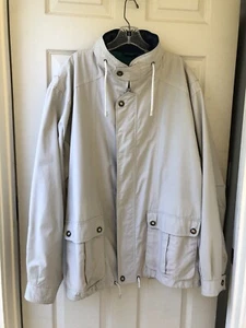 Towne London Fog Hooded Jacket Men Size XL Light Khaki  Full Zip - Picture 1 of 8