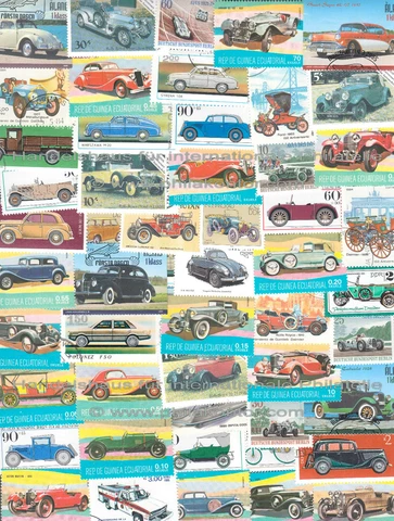 50 different Thematic Philately Vintage Cars on stamps collection Motor Vehicles Cover