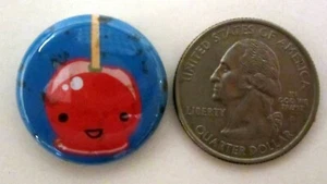 Cute Cartoon Candy Apple with Face Jacket Hat Lapel Button Pin Blue Pink Red - Picture 1 of 1