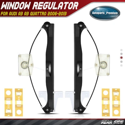 2pcs Power Window Regulators w/o Motor for Audi A3 A3 Quattro Rear Left & Right - Imagem 1 de 4