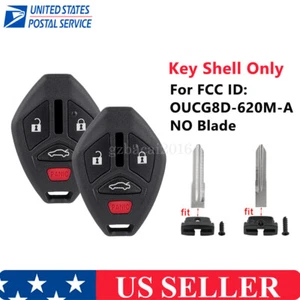 2 for 2008 2009 2010 2011 2012 2013 - 2016 Mitsubishi Lancer Key Fob Case Shell - Picture 1 of 10