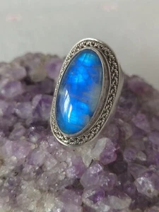 Prächtig funkelnder   Damen Ring aus Silber 925 mit Labradorit  gr.61 - Bild 1 von 12