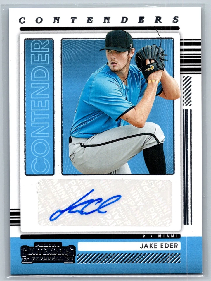 2021 Contenders Jake Eder #CA-JE Auto Miami Marlins - Image 1 of 2