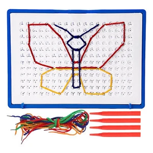 1 Set Sensory Thread Board Colorful Threading Toy Calm Down Threading Board - Picture 1 of 12