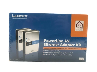Cisco Linksys PLK200 PowerLine AV Ethernet Network Adapter Kit New Sealed - Image 1 of 4