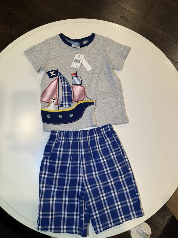 Детский пират лодка рубашка и шорты комплект 5Y - Изображение 1 из 4