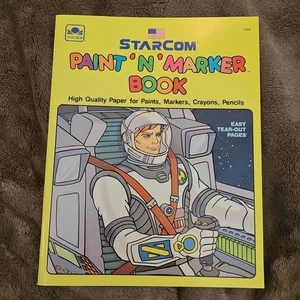 Neu Starcom Paint and Marker Malbuch Vintage 1988 n Golden 1554 Ausriss - Bild 1 von 4