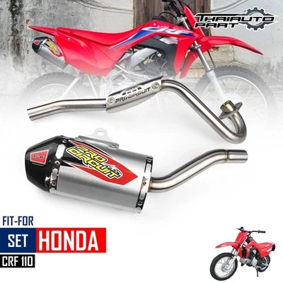  Honda CRF 110 110F Dirtbike Enduro sistema completo tubo de escape amortecedor corrida Ti-6 - Imagem 1 de 4