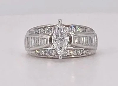 Marquise Cut Diamond Engagement Wedding Ring Ladies 10K White Gold 0.75 Ct. - Image 1 of 2