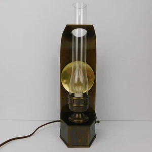 VTG Underwriters Laboratories MCM Brass PLUG IN Hurricane Sconce Lamp 13.5" - Picture 1 of 24