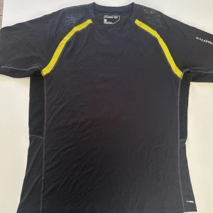 Salomon Shirt Mens XL Black Running Short Sleeve Performance Reflective - Picture 1 of 7