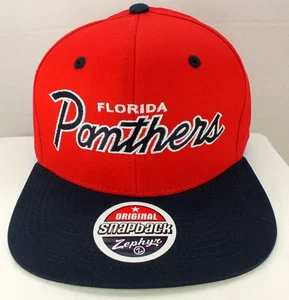 NHL Vintage Florida Panthers Script Two Tone Snapback Cap Hat Adult Adj NEW NWT - Picture 1 of 6