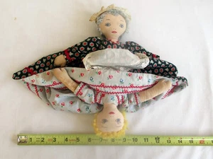 Vintage Handarbeit Topsy Turvy Flip Flop Stoffpuppe 2 in 1 Volkskunst - Bild 1 von 7