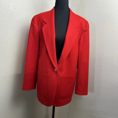Blazer Pendleton Vintage Para Mujer 10 Rojo Hecho en EE. UU. Lana Virgen Antiguo Dinero Academia Foto 1 de 4