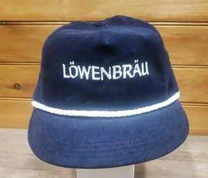 Lowenbrau Seilmütze blau Cord integriertes Schweißband hergestellt in den USA leicht muffig  - Bild 1 von 10