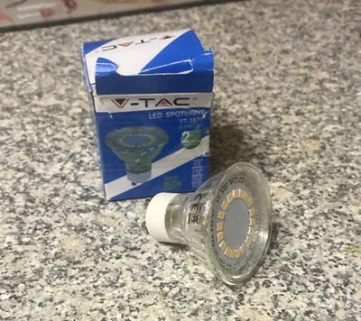DICROICA LED BOMBILLA SMD GU10 5W 3000K DE VIDRIO SPOTLIGHT V-TAC - Image 1 of 2