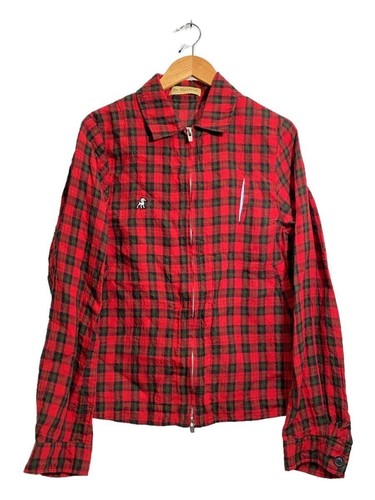 UNDERCOVER giacca 2 lino ROSSO check us1e9201