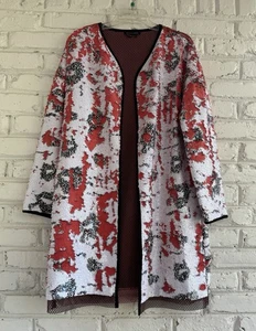 Sachin and Babi Women's Sequin Black Coral White Coat - Size Large - Picture 1 of 12