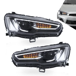 2*VLAND LED DRL Scheinwerfer Für 2008-2020 Mitsubishi Lancer mit Gelb Dynamic - Bild 1 von 13