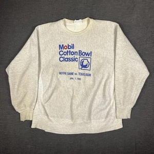 Vintage NCAAF 1993 Mobil Cotton bowl classic Texas A&M Notre dame Sweatshirt XL - Picture 1 of 11