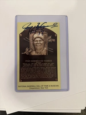 Pudge Rodriguez Autographed HOF Postcard - JSA Cooperstown Postmark - Image 1 of 2