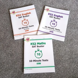 3x CGP KS2 SAT Buster 10 Minute Tests Study Books Maths Reading Grammar English - Picture 1 of 2