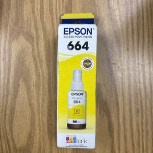 Original Epson T664 Gelb Ecotank Nachfülltinte Flasche 70 ml NEU VERSIEGELT 2/2020 - Bild 1 von 2