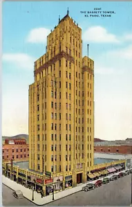 The Bassett Tower El Paso Texas Leinen unverpostet Postkarte PC355 - Bild 1 von 2