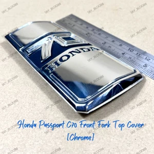 Honda Passport C70 Front Fork Top Cover Mask Emblem [Chrome] FREE SHIPPING - Picture 1 of 10