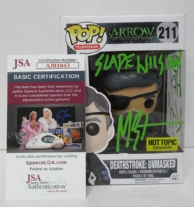 Funko POP! Arrow Deathstroke Unmasked #211 Signed Manu Bennett JSA Authenticated - Picture 1 of 10