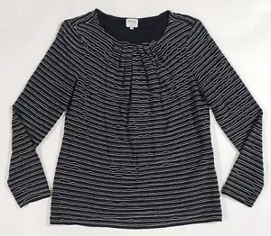 Armani Collezioni Womens Long Sleeve Scoop Neck Black Shirt Top Pullover Size 6 - Picture 1 of 9