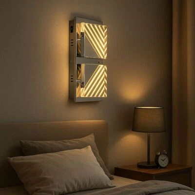 Lampada Da Parete LED Luci Soggiorno Lampada da Pavimento Lampada Letto Cromo - Immagine 1 di 4