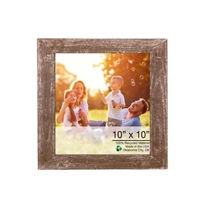 10” X 10” Rustic Farmhouse Brown Wood Frame - Picture 1 of 4