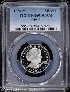 1981-S $1 Proof Susan B Anthony Dollar PCGS PR 69 DCAM | Type 2 SBA - Picture 1 of 4