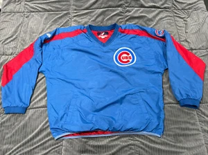 Majestic Vintage Mens XL Cubs V Neck Windbreaker Pullover *Read* - Picture 1 of 11