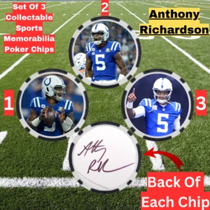 Anthony Richardson - Indianapolis Colts - Ficha de póker de mercancía deportiva (3) - Firmada - Imagen 1 de 2