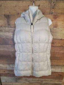 NWT Prana Ivory/Beige Herringbone Down Fill Hooded Vest S $149 Retail Gorgeous! - Picture 1 of 13