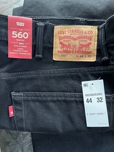 Levis Vintage 560 Black Denim Jeans 44x32 - Picture 1 of 3
